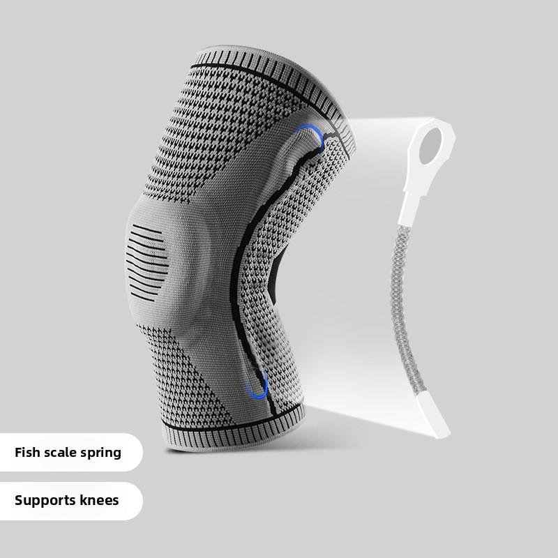 Summer Pressurized Silicone Spring Breathable Knee Pads for Mountaineering, Running, Basketball, Cycling, Knitted Knee Pads