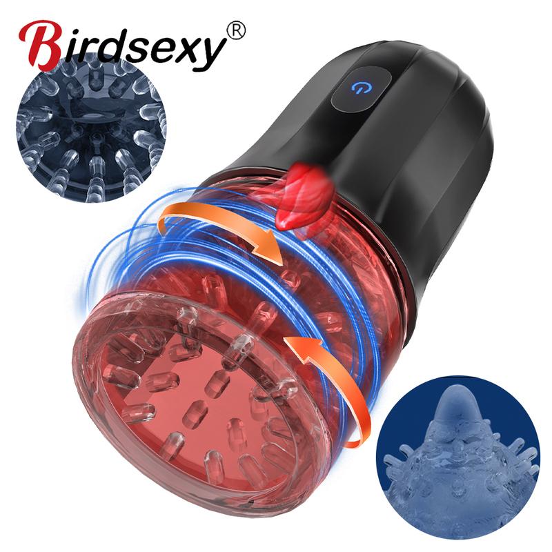Automatic Masturbator Cup Machine Electric Piston Rotating Sucker Male Blowjob Vagina Dildo Real Oral Vibrator Sex Toys for Men