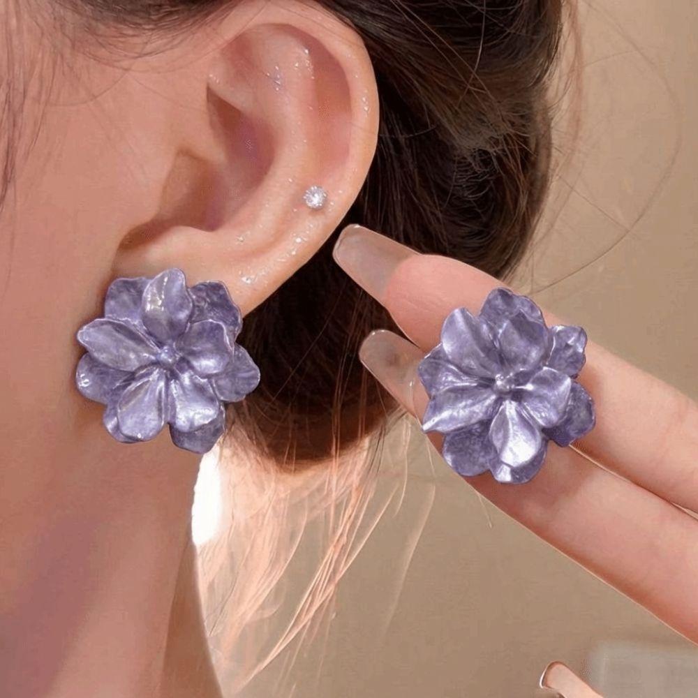 Luxury Camellia Earrings Exquisite Petals Earrings Fashion Flower Earrings  For Women Girls