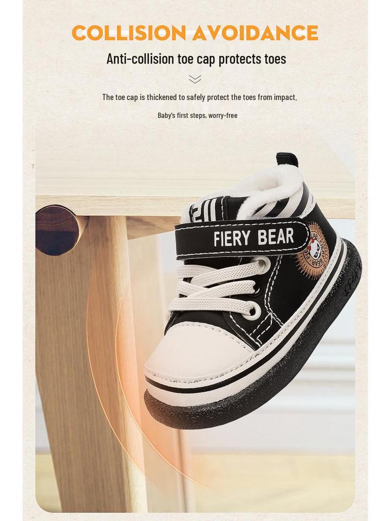 Plus Velvet Soft Sole Baby Shoes for Toddlers: 0-3 Years, Autumn-Winter