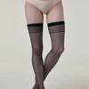 HUGDAY [20 Denier] Striped Over Knee Socks Stockings