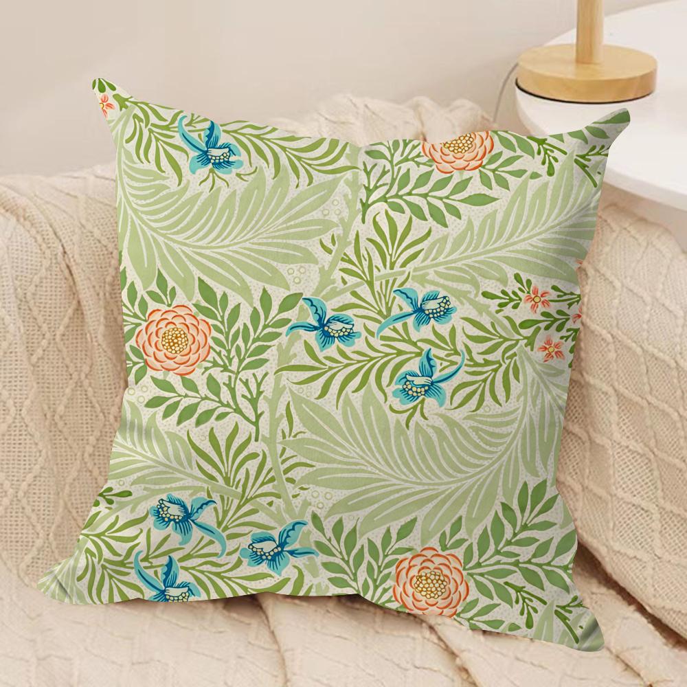 Classic MMorris Art Cushion Cover Short plush Doublesided Print Square Throw Pillow Covers Sofa Home Cushion Decor