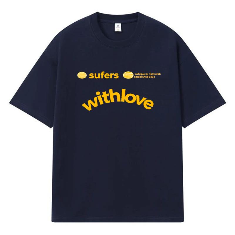 2026 Withlove Printed Graphic Streetwear Y2k Harajuku 100% Cotton T Shirt Casual Oversized Summer Men T-shirt