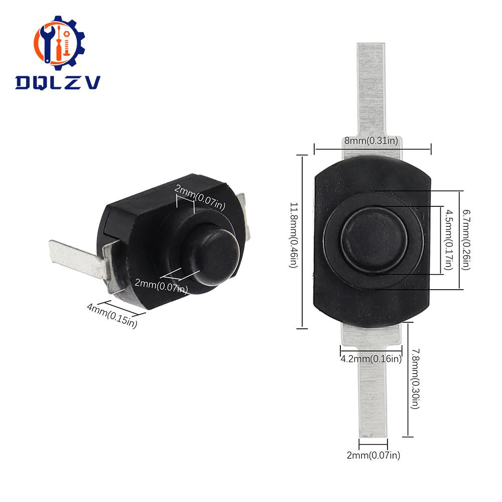 Flashlight switch 12*8MM Mini Push Button Switch On Off 1208YD Self Locking For Electric Torch DC 30V 1A Black White