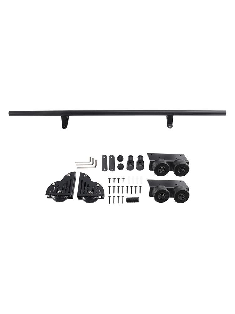 Rolling Library Sliding Ladder Hardware Kit with Brake 3.3FT Round Tube