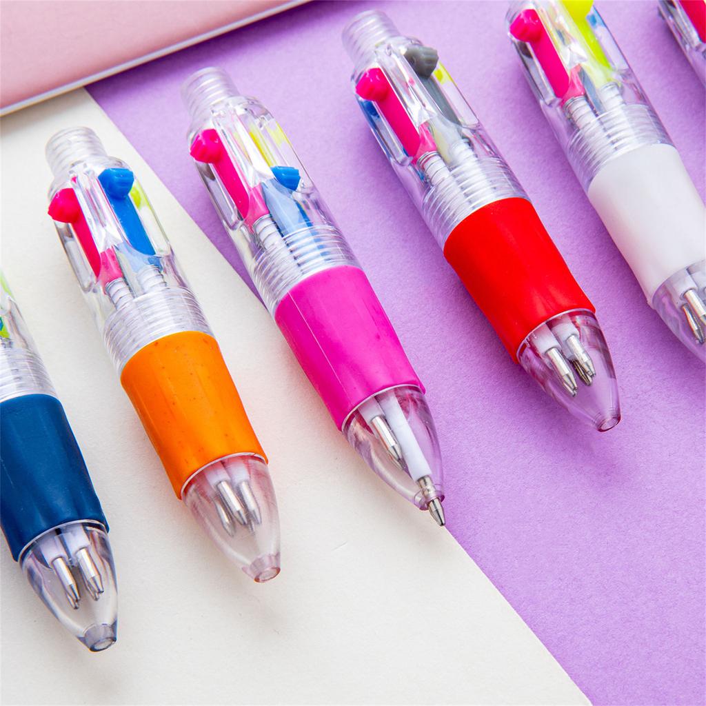 10 Pcs Multicolor Pen 4 In 1 Retractable Ballpoint Pen Small Ballpoint Pen School Office Supplies for Writing