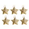 6/30PCS Pentagram Christmas Hanging Pendant Silver Gold Glitter Star Xmas Tree Ornament Festive Wedding Party Home Decoration