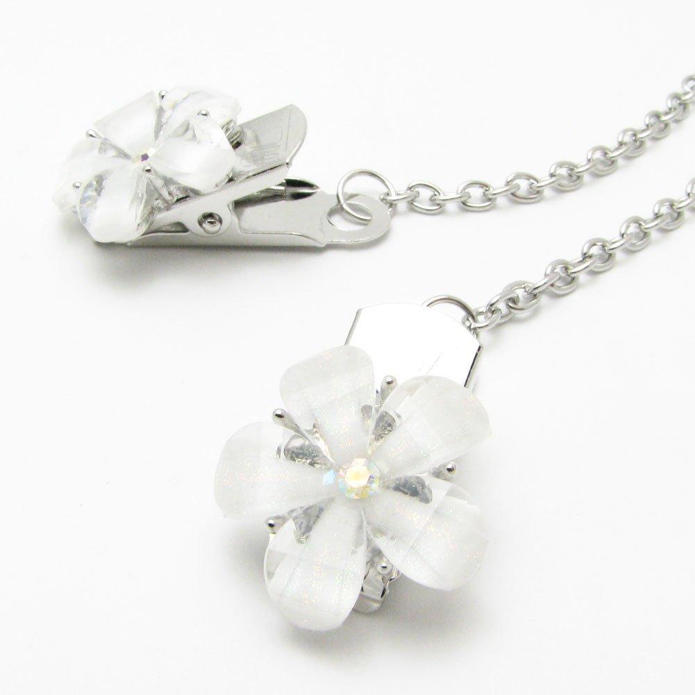 Cute Flower Hat Clip KS45021 with Simple (White Chain)