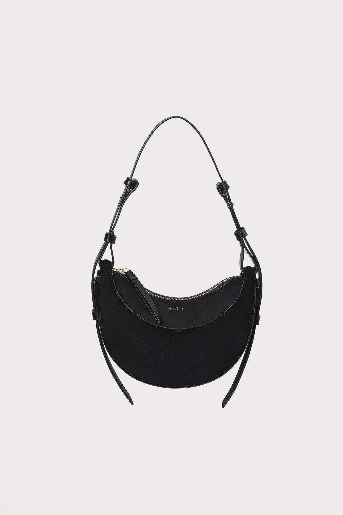 

Women s Bag Niche New Autumn and Winter Frosted Crescent Bag Armpit Bag Women s Shoulder Bag Saddle Bag with gift box чорний