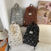 Schoolbag New Corduroy Bow School Bag Female College Student Versatile Backpack Niche Junior High School Student Korean Version Backpack