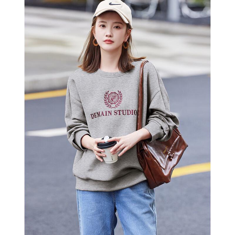 Women's Commuter Round Neck Letter Air Layer Sweatshirt