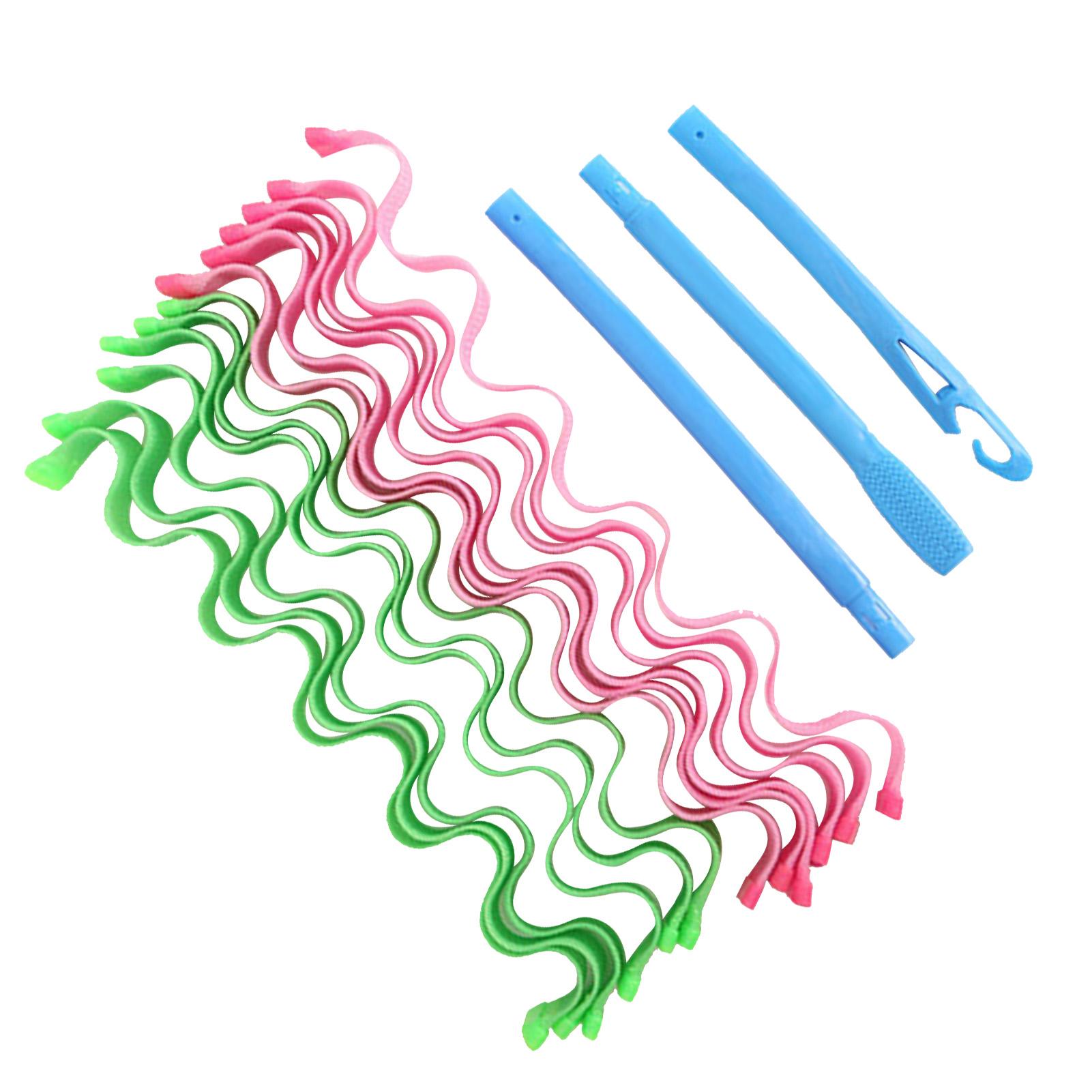 

Набор для укладки спиральных локонов Сделай сам Пластиковый ролик для укладки спиральных локонов для женщин девушек Очень длинные волосы 45 см 17,7 дюйма (12шт)