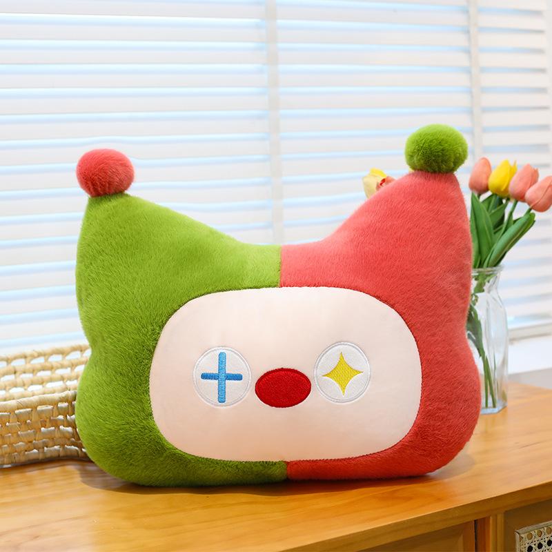 

Cute clown plush toy girl bedside pillow car waist chasing drama throw pillow activity home ornament 35*40cm【0.53kg】