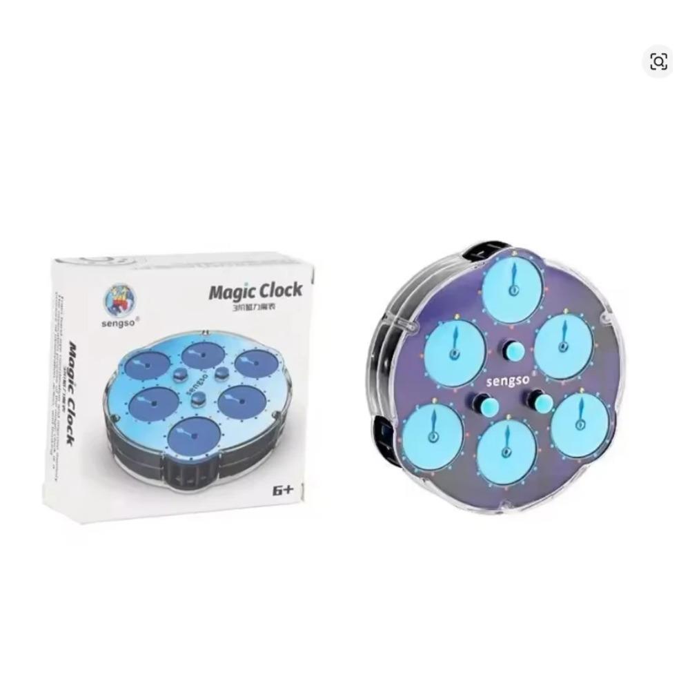

Sengso Magnetic Positioning Magic Clock 3x3 4x4 5x5 Transparent Blue Professional Puzzle toys Chileren Gift