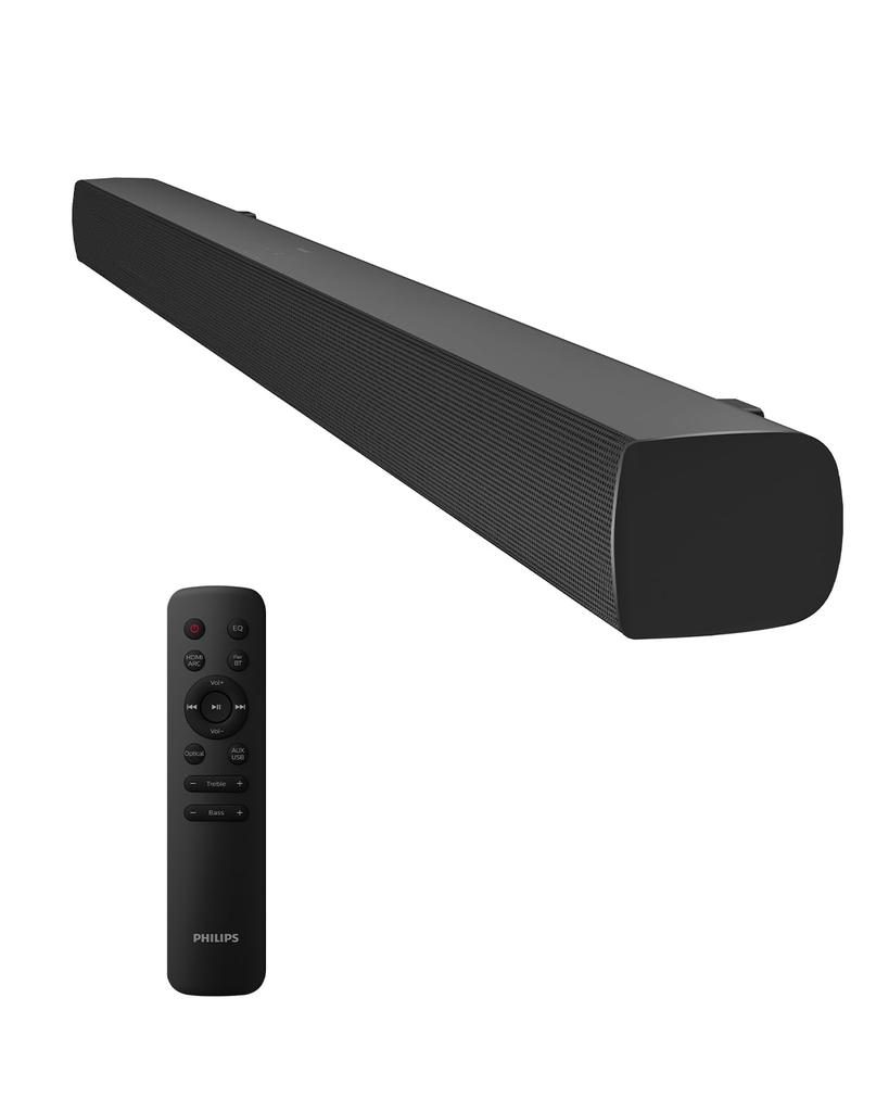 Philips TAB4288 (Black) Soundbar for TVs with Bluetooth 5.3, Smartphone and Wireless Compatible, Music, Games, Movies, and News, Optical Digital, AUX