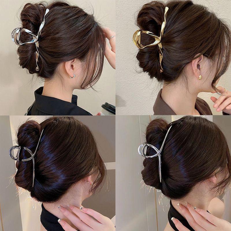High-End Metal Butterfly Hair Clip for Women - Large, Elegant 2024 Style Shark Clip