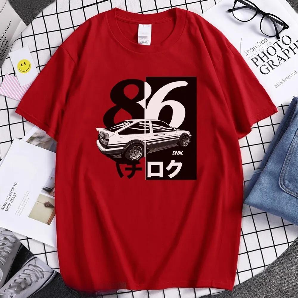 Модная Японская Аниме Дрифт Initial D Футболка Унисекс Летняя Крутая Бренд Короткий Рукав Футболка Повседневная AE86 Initial D Мужская Футболка M