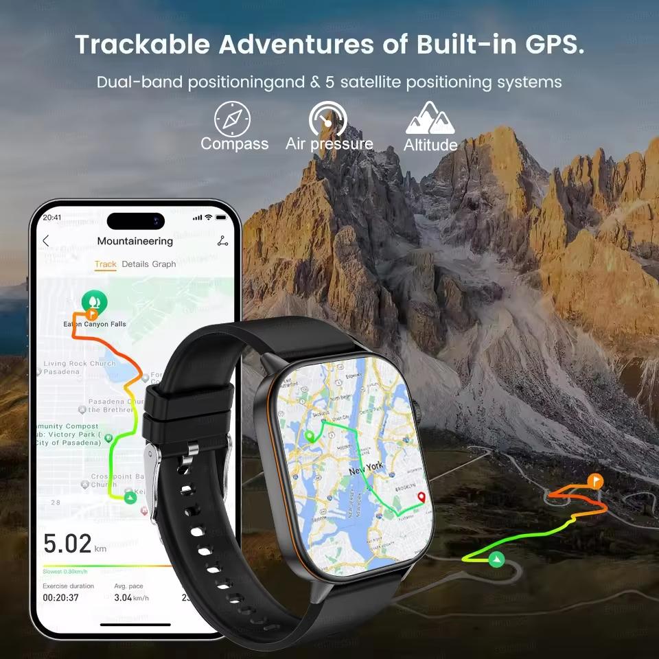 2025 Nové Vojenské Dvoupásmové GNSS GPS Chytré hodinky Kompas 10ATM Vodotěsné Bluetooth Hovor Srdeční tep Sportovní Chytré hodinky Pro Xiaomi