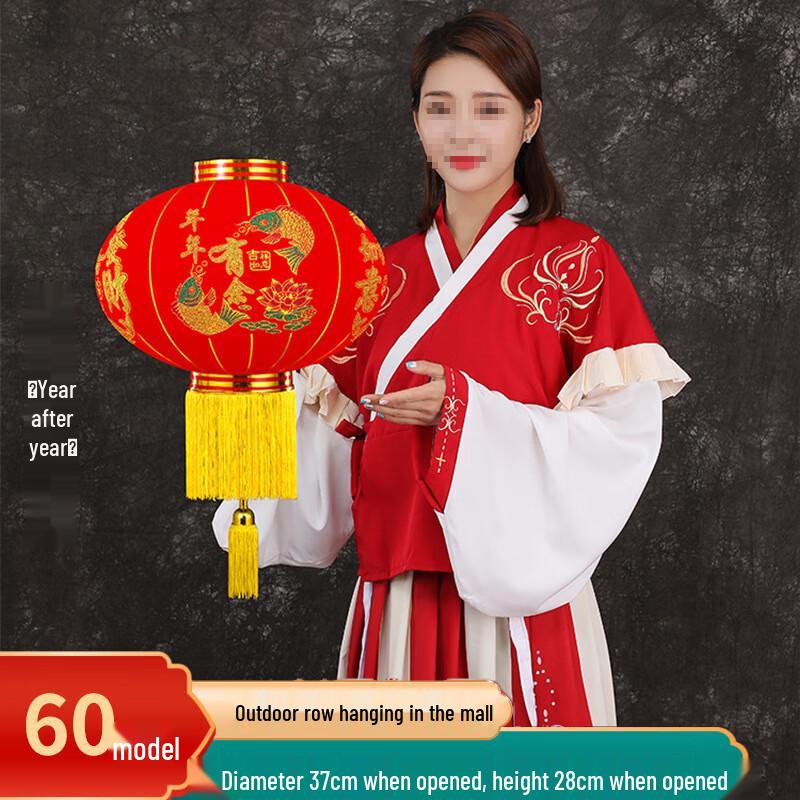 Flocked Red Lanterns for Spring Festival