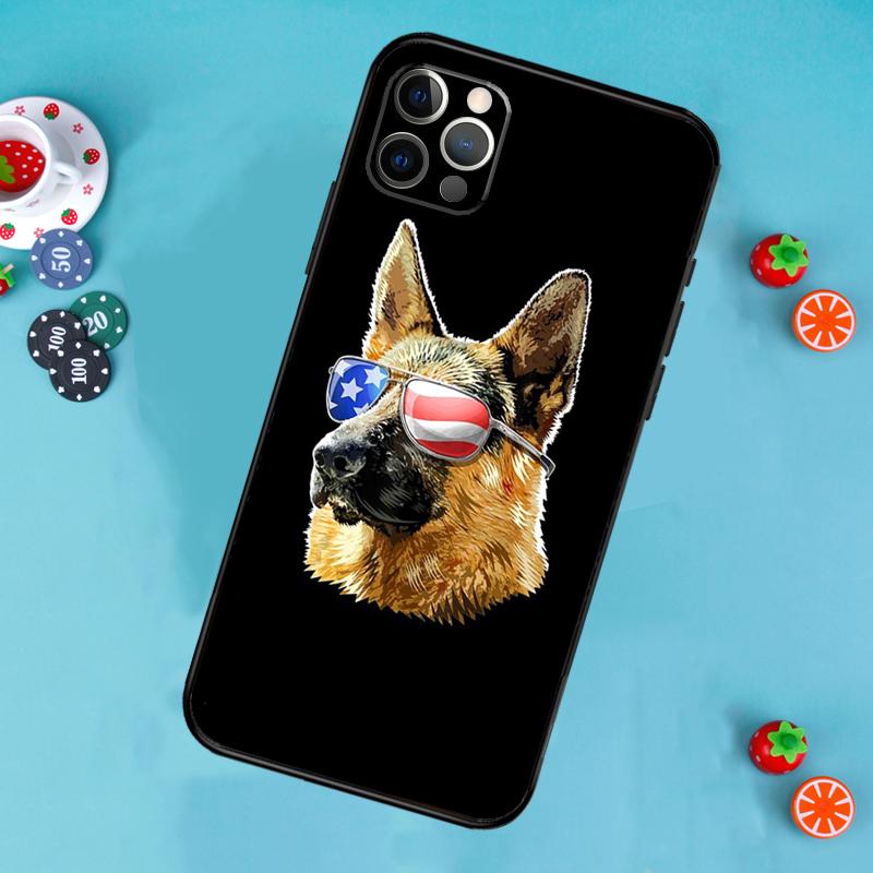 German Shepherd Dog Cartoon Phone Case For iPhone 17 Air 13 16 15 11 12 14 Pro Max 13 12 mini 15 16 Plus 16e Cover Funda