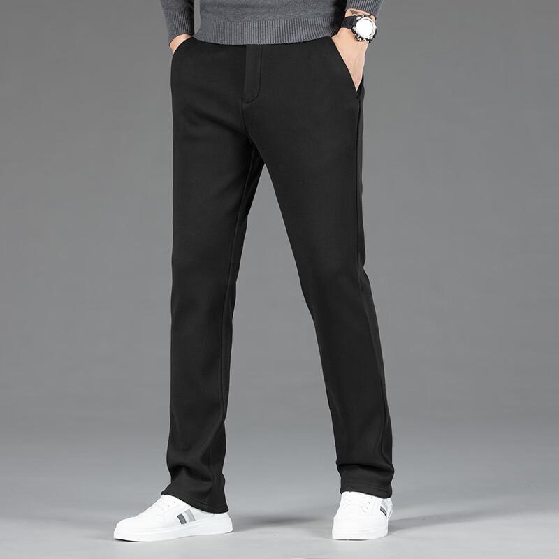 

FAPAI Men s Fleece-Lined Straight-Leg Business Casual Trousers 33