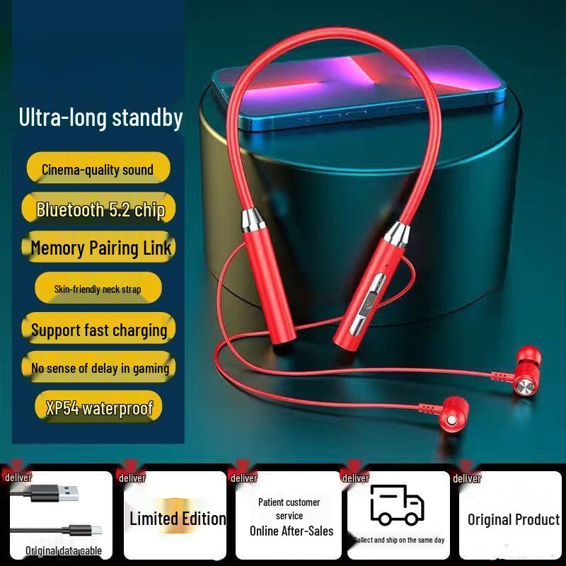 Bluetooth Wireless Neckband Headphones: Sports In-Ear, Dual Ear, Noise-Canceling, Long Battery Life, Universal Compatibility