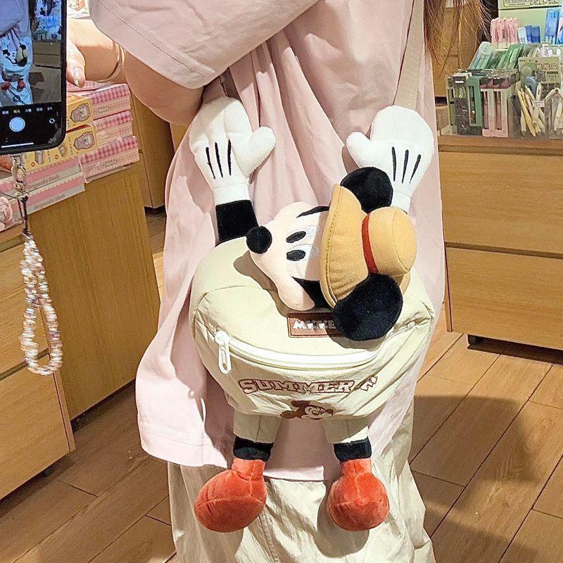 

Плюшевая мультяшная маленькая сумочка и рюкзак Микки Мауса - милая походная сумка кроссбоди для детей