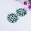 Arizona Turquoise Earrings: Sterling Silver Round Cluster, Handmade Earring