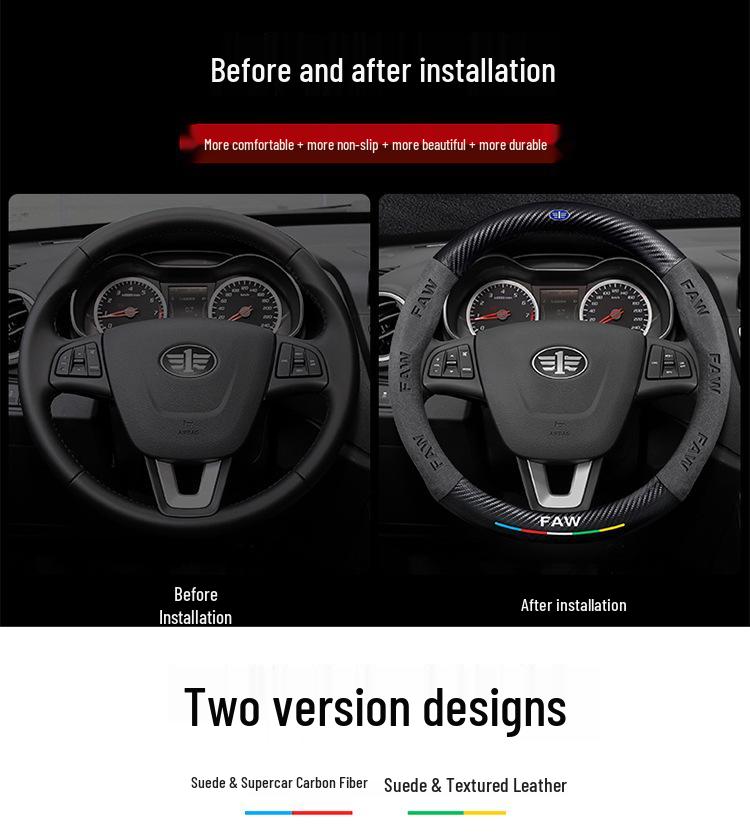 Besturn Steering Wheel Cover: Suede Leather for B90, B50, B70, B30, B30EV, X40, X80