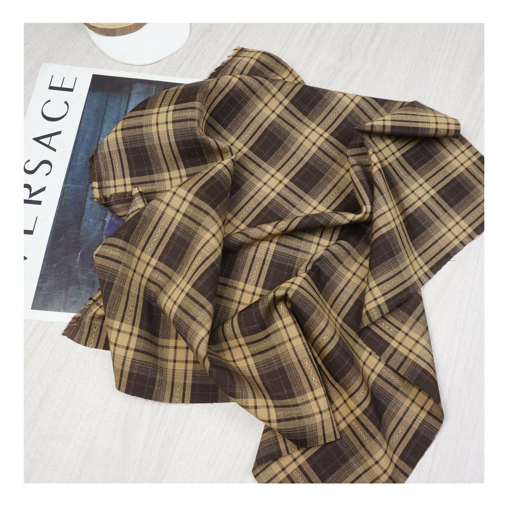 Spring/Summer Plaid Qipao Dress & TR Stretch Casual Shirt Fabric for Children's Clothing & Skirts