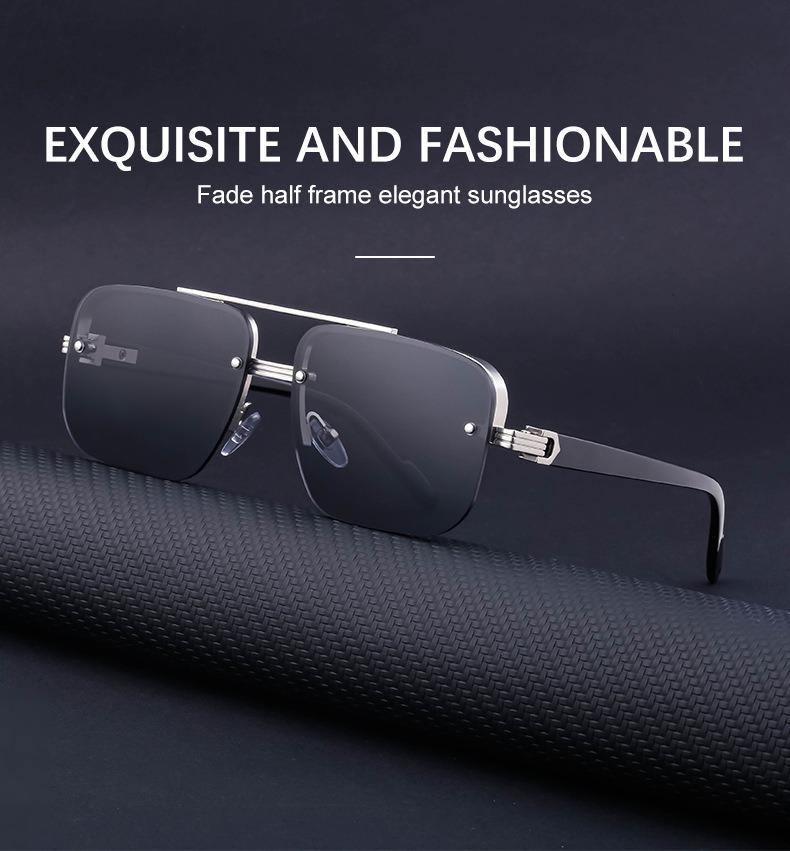 1PC high-end European and American half frame glasses fashionable sunglasses for men and women UV resistant