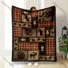 American Retro Style Print Blanket Sofa Bed All Seasons Soft Thin Blanket Gift for Parents,Grandparents,Birthday Christmas Gift
