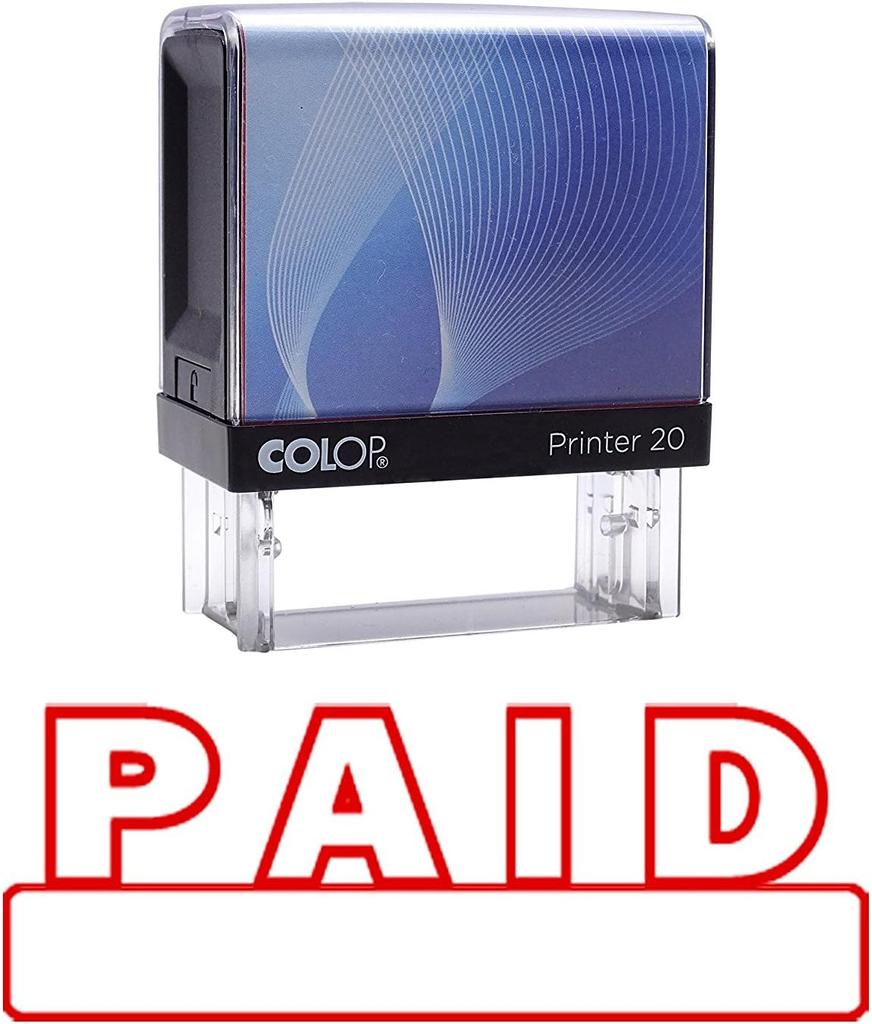 Paid Self Inking Rubber Stamp Red Ink Office Use Stamp Colop Stamper