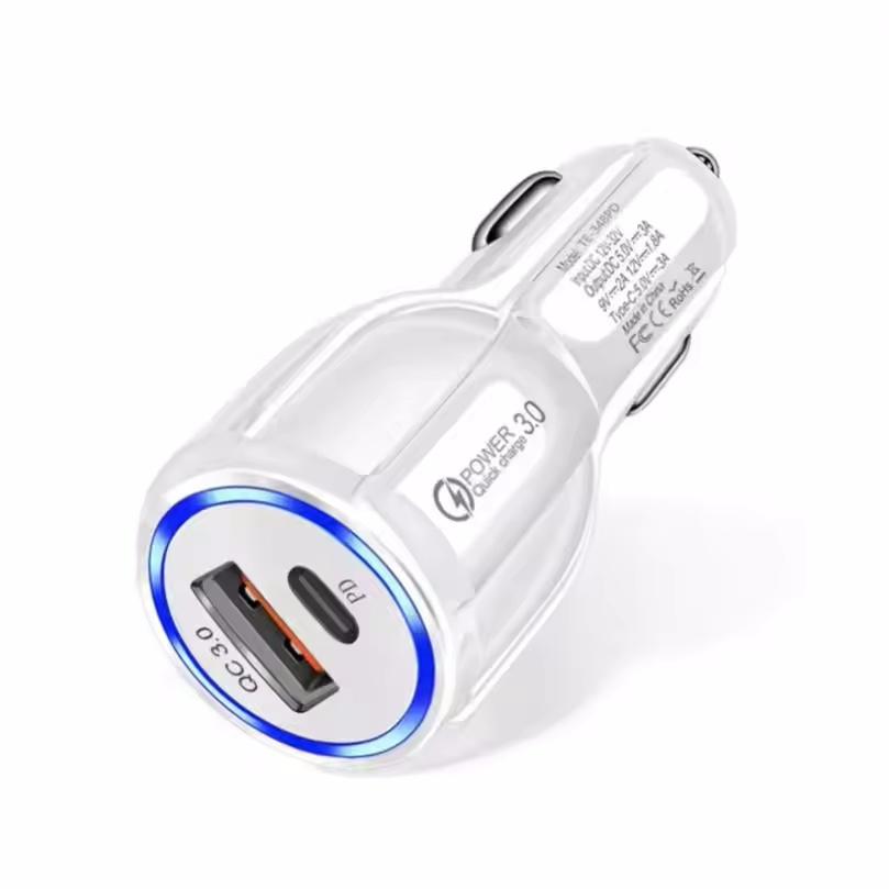 QC3.0 PD USB Car Charger Universal 3.1A Quick Fast Charging Car Adapter Socket Cigarette Lighter 12V-32V for Mobile Cell Phone