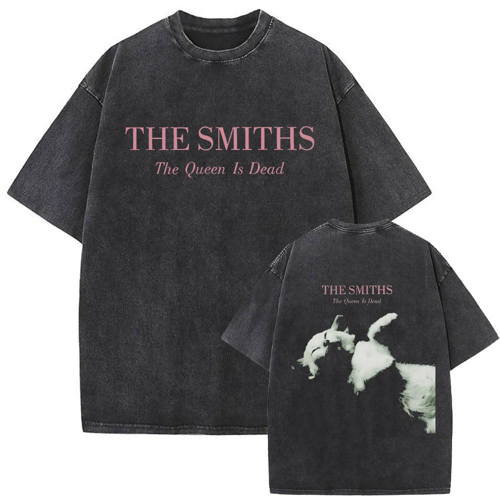 Rock Band The Smiths Louder Vintage Washed Tshirt Alternative s Indie Morrissey T Shirt The Queen Is Dead Tshirts Unisex