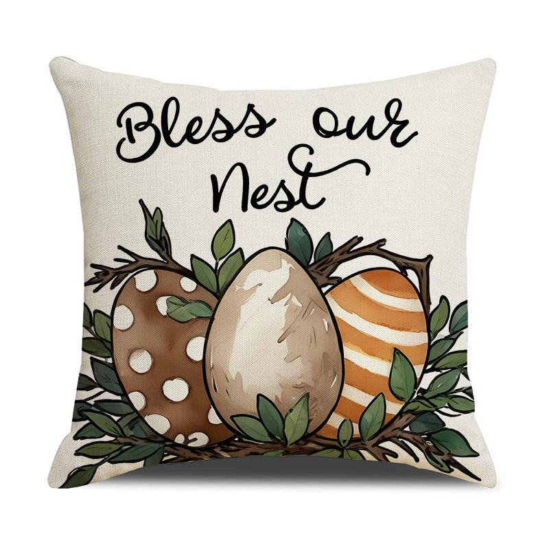 

Пасхальная наволочка для декоративной подушки Пасхальное яйцо Кролик Крест Церковь Праздник Дом Диван Украшение Льняная наволочка для декоративной подушки 45 * 45 linen (excluding pillow core)