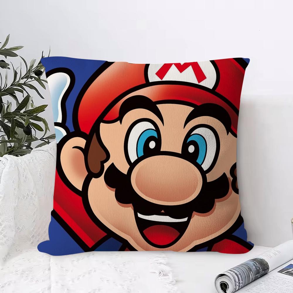 Super Cute Style MMario Game Soft Plush Pillowcase DoubleSided Printed Cushion Cover Hidden Zipper Home Decor