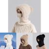 Womens Knit Hat With Neck Warmer And Windproof Fleece For Winter Outdoor Activities