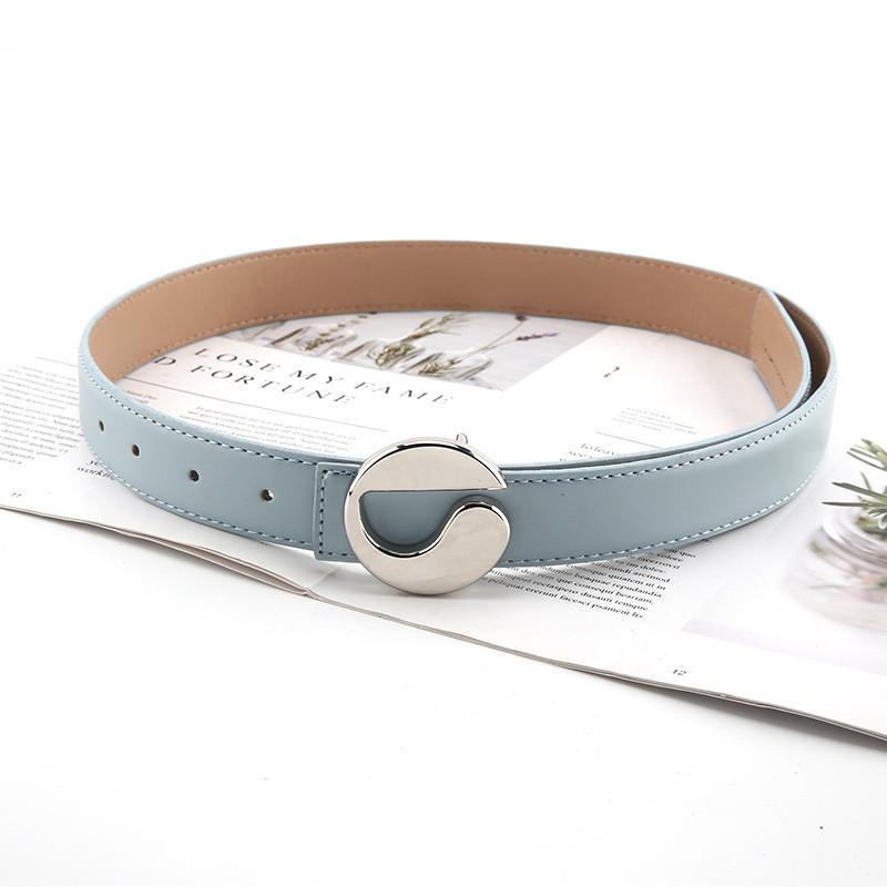 

Fashionable Ladies Denim Belt Decorative New Release Versatile Casual Belt Smooth Buckle Korean Minimalist Belt Ready To Ship синій