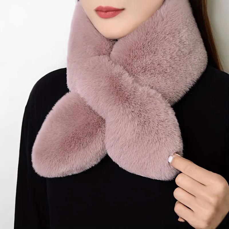 Plush Scarf Fashionable And Versatile Women's Thickened Plush Neckband Imitation Collar