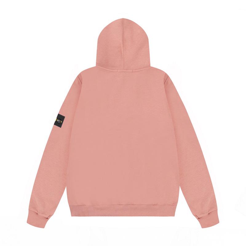 Stone Classic Unisex Uni-Farbe Abzeichen Hoodie - Langarm, Trendiger Stil