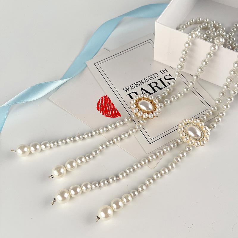 Koreanische Version Perlen-Taillenkette Damen Gürtel Perlen Elegant Vielseitig Rund Damen Modisches Kleid