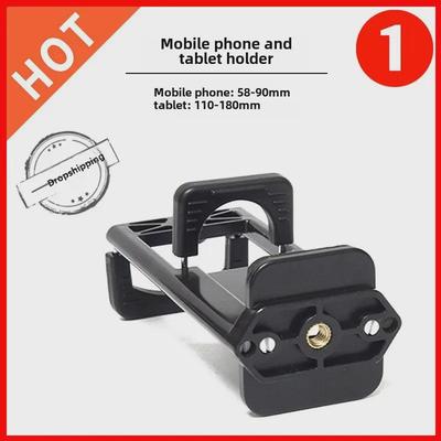 Universal Tripod Pan Head Bracket for Camera, Selfie Stick, Tablet, and Large Screen Mobile Phone