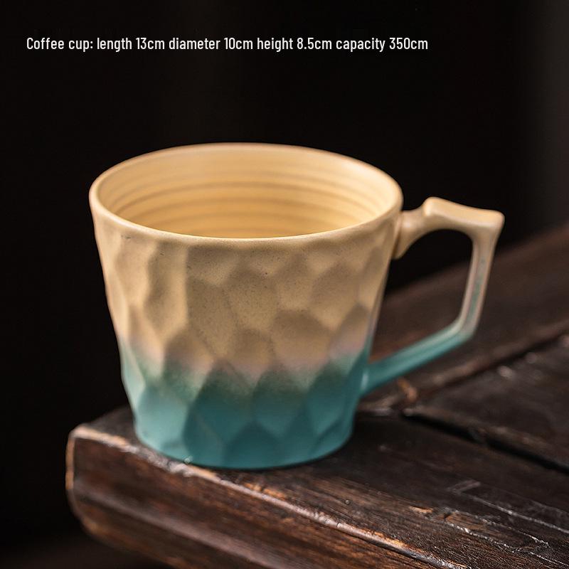 

Japanese Handmade Retro Faceted Pottery Coffee Mug Other