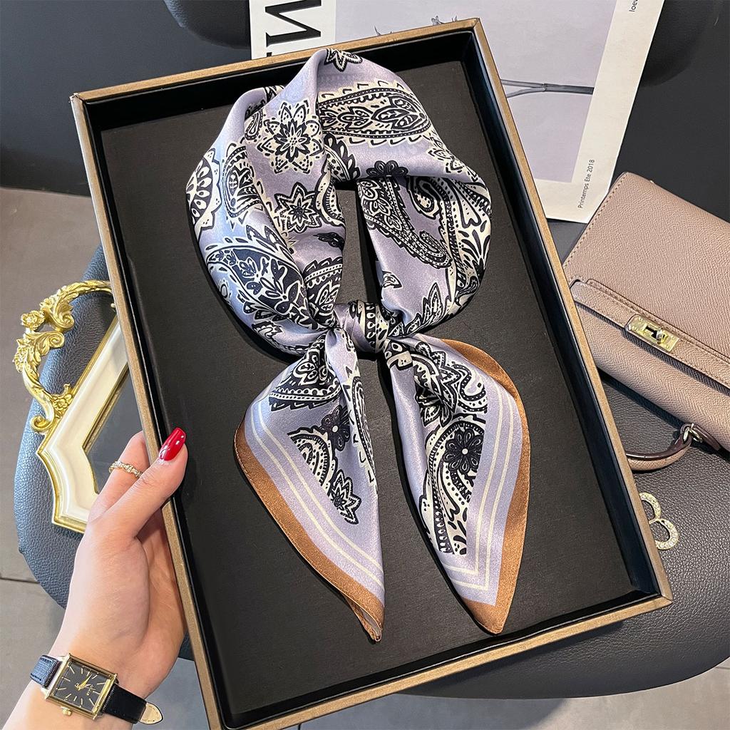 Luxury Women Mulberry Silk Scarf Fashion Pattern Design Square Scarves Bandanna Wraps Decoration Hairband