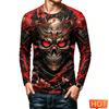 Funny 3D Skull Print Men's Long Sleeve T-shirt Autumn Comfortable Versatile Tees Casual O-neck Loose Pullover Street Y2k Clothes