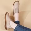 Ladies' casual walking Lofu shoes, fashionable mom 100% genuine leather shoes, breathable flat single shoes