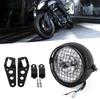 6.5 Motorcycle Headlight LED Headlamp Grill Side Mount Cover With Bracket for Cafe Racer