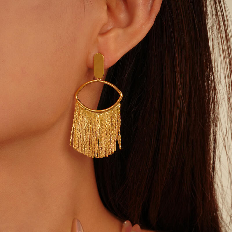Personalized Geometric Chain Tassel Dangle Earrings for Women Ladies Europea and America Fashionable Drop Earrings Jewelry Gifts