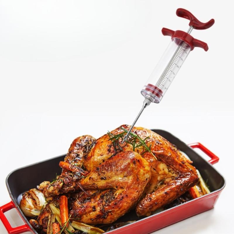 

Acrylic Meat Injector Set, Food-Safe Turkey Syringe Kit for Marinating, Basting, and BBQ, for Kitchen Cookware Meatball Maker красный